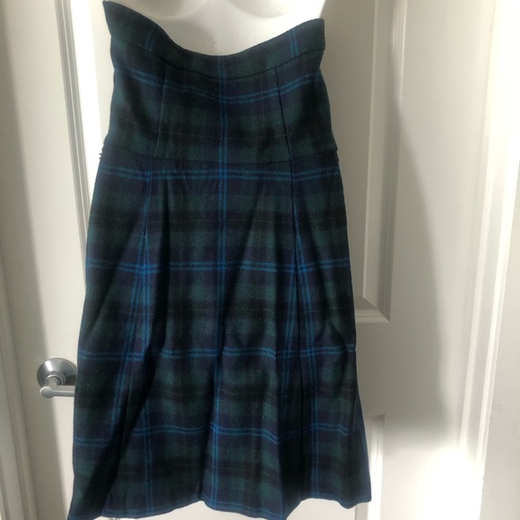 American Eagle Plaid Strapless Wool Dress sz S - Picture 3 of 6